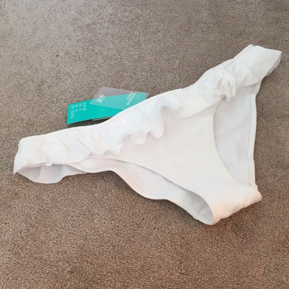 H&M White Bikini Bottoms Swimwear